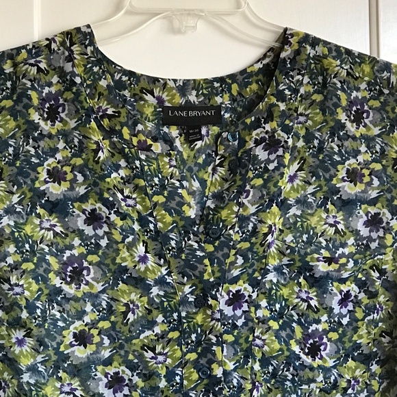 LANE BRYANT Floral Tunic Chiffon Popover Blouse Women’s Plus Size 18/20 2X - Picture 2 of 16